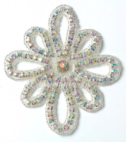 1184 Austrian Crystal Rhinestone Applique 4x5" iron or sew on