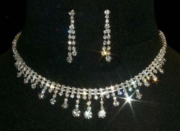 7510 Crystal Rhinestone Necklace & Earrings Set