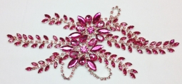 1303 Crystal Rose Rhinestone Applique 9X3"