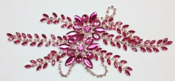 1303 Crystal Rose Rhinestone Applique 9X3"