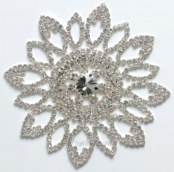 1307 Crystal Rhinestone Lace Applique 4.25"