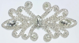 1327 Crystal Rhinestone Lace Applique 7x4"