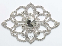 1328 Crystal Rhinestone Lace Applique 4x4"