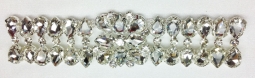 1337 Crystal Rhinestone Lace Applique 6x1.5"