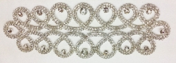 1350 Crystal Rhinestone Lace Applique 7x2.5"