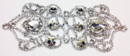 1351 Crystal Rhinestone Lace Applique 6.5x2.75"