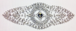 1352 Crystal Rhinestone Lace Applique 6.5x2.75"