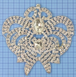 1361 Crystal Rhinestone Lace Applique 5x5"