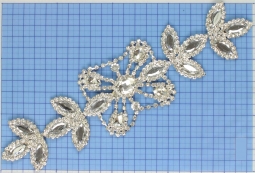 1363 Crystal Rhinestone Lace Applique 10x2.5"