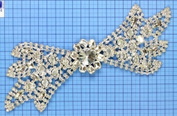 1364 Crystal Rhinestone Lace Applique 8.5x3.25"