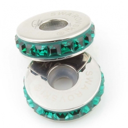 181001 Swarovski Emerald BeCharmed Pave Stop