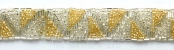 2013 1 1/8 "  Beaded Trim Silver/Gold
