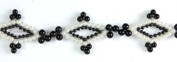 2037 1 1/2" Black Beaded and Pearl Trim