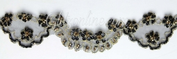 2053 Black & Gold Beaded Sequin Trim