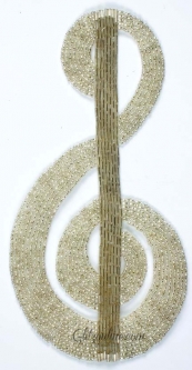 2131 Beaded Music Note Applique