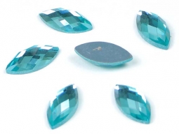 223 Glitzstone Aqua Flatback Chessboard Navette Rhinestones