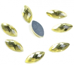 223 Glitzstone Jonquil Yellow Flatback Chessboard Navette Rhinestones