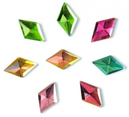 8x13mm All Colors Rhombus Rhinestones 6 pieces