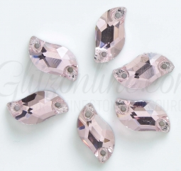 3254 Glitzstone Light Rose Pink Sew On Leaf Rhinestones