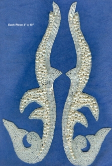 2207 Pearl Beaded Applique Pair