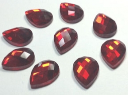 Glitzstone Crystal Red Teardrop 13x18mm Rhinestones 6 pieces