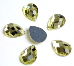 Glitzstone Crystal Jonquil Yellow Teardrop Rhinestones