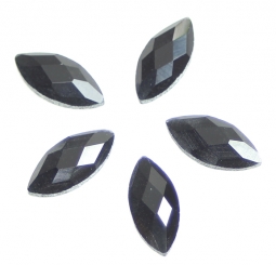 223 Glitzstone Jet Black Chessboard Navette Rhinestones