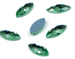 223 Glitzstone Peridot Green Chessboard Navette Rhinestones