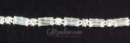 1005 Crystal & Silver Beaded Rhinestone Trim 6 Yard Bolt