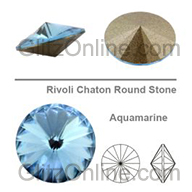 1122 Swarovski Crystal Aquamarine Blue 24ss Rivoli Rhinestones 1 Dozen