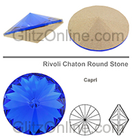 Preciosa Crystal 39ss Capri Blue Pointed Back Rivoli Rhinestones Factory Pack (144 pieces)