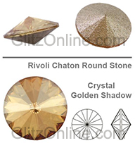 1122 Swarovski Crystal Golden Shadow 29ss Rivoli Rhinestones 1 Dozen