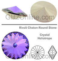 1122 Swarovski Crystal Heliotrope Purple 12mm Rivoli Rhinestones 1 Dozen
