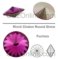 1122 Swarovski Crystal Fuschia Pink 14mm Rivoli Rhinestones 1 Piece