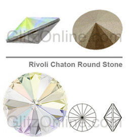 Preciosa Crystal AB 12mm Pointed Back Rivoli Rhinestones