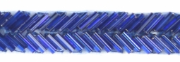 2002 Sapphire Blue Bugle Bead Chevron Trim 6 Yard Bolt