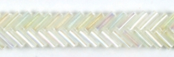 2002 Crystal Iridescent White Bugle Bead Chevron Trim 6 Yard Bolt