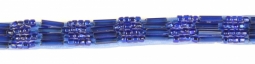 2004 Sapphire Blue Bugle Bead and Rochelle Beaded Trim 6 Yard Bolt