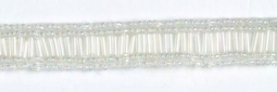 2006 Crystal Iridescent White Bugle Beaded Trim 6 Yard Bolt