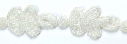 2009 Crystal Iridescent White Beaded Trim 6 Yard Bolt