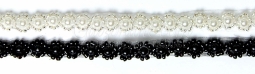 2066 White Pearl & Crystal Beaded Trim 6 Yard Bolt