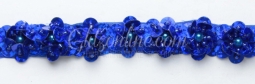2068 Sapphire Blue Pearl & Holographic Sequin Beaded Trim 6 Yard Bolt