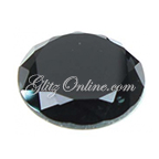 211 GlitzStone Crystal Jet Black Flat Top Round Flatback Rhinestone 25mm