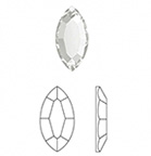 2200 8 x 4 Swarovski Crystal Flatback Marquis Rhinestones 1 Dozen