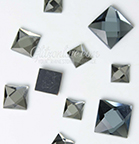 2203 GlitzStone Crystal 6mm Square Flatback Black Diamond Gray Rhinestones 1 Dozen