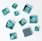 2203 GlitzStone Crystal 6mm Square Flatback Aquamarine Blue Rhinestones 1 Dozen