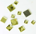 2203 GlitzStone Crystal 8mm Square Flatback Jonquil Yellow Rhinestones 1 Dozen