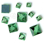 2203 GlitzStone Crystal 6mm Square Flatback Peridot Green Rhinestones 1 Dozen