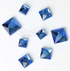 2203 GlitzStone Crystal 6mm Square Flatback Sapphire Blue Rhinestones 1 Dozen