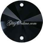 3200 Swarovski Crystal Jet Black 10mm Flatback Sew On Rivoli Rhinestones Factory Pack (72 pieces)